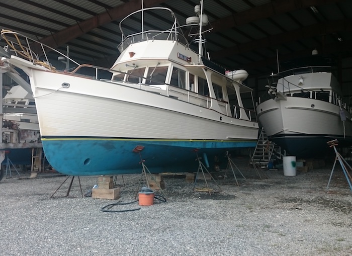 Grand Banks in Winter Storage on The Chesapeake Bay